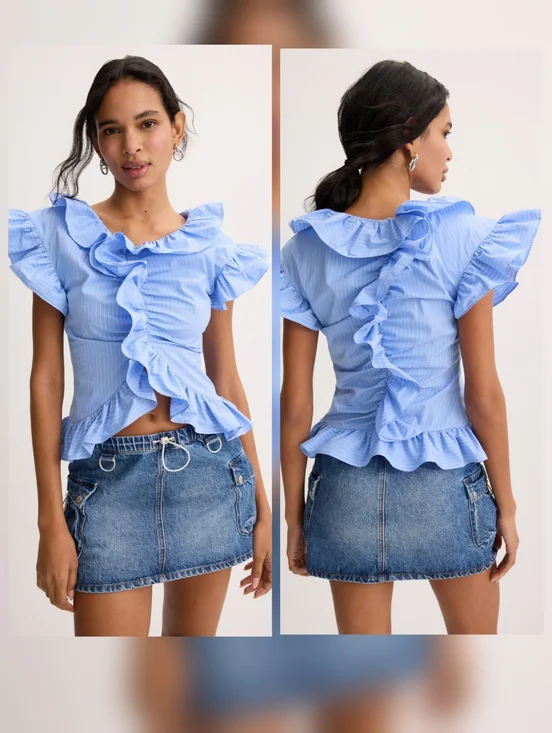 AKNVAS Penelope Cotton Poplin Top - Picture 1 of 13